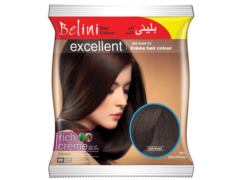 Belini Hair Colour Dark Brown - 12 Sachet