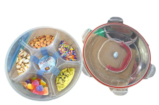 6 Compartment Dry Fruit Plastic Box - Food Grade Plastic