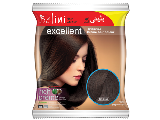 Belini Hair Colour Dark Brown - 12 Sachet