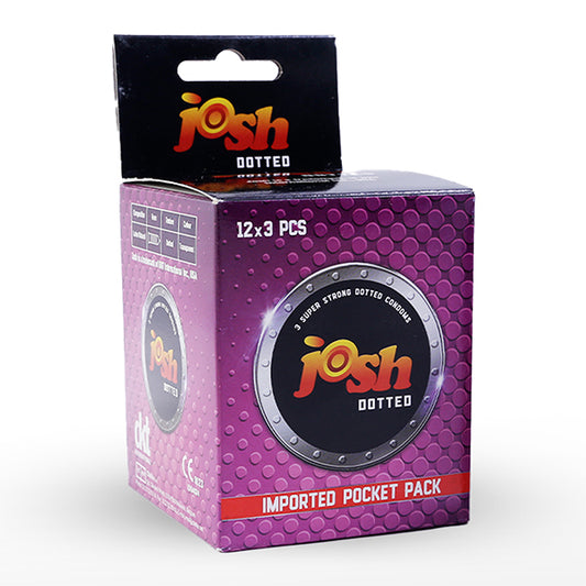 Josh Dotted Condoms - 12 x 3 (36 Condoms)