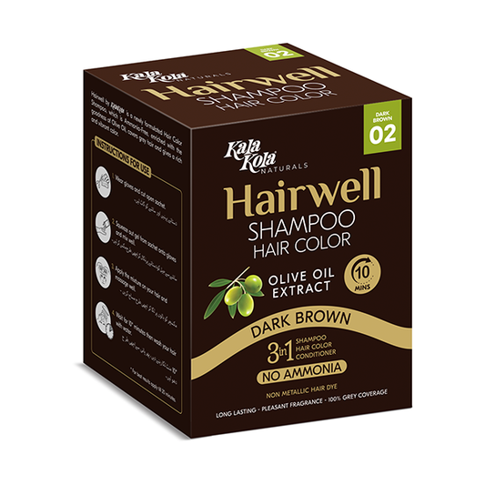 Kala Kola Hairwell Dark Brown Shampoo Hair Colour - 10 Sachet