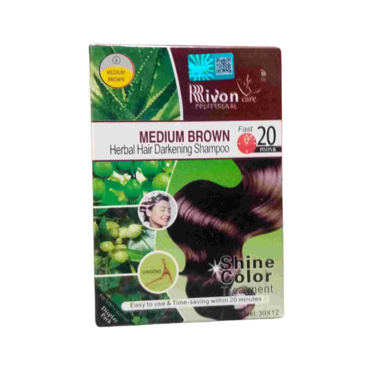 Rivon Medium Brown Hair Colour - 12 Sache
