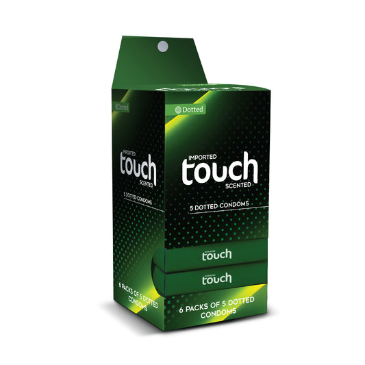 Touch Dotted Condoms Dispenser - 5 x 6 (30 Condoms)